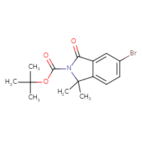 Chemical structure of tert-butyl 5-bromo-1,1-dimethyl-3-oxo-2,3-dihydro-1H-isoindole-2-carboxylate - CSSB06611205883