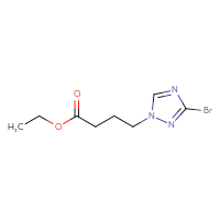 Chemical structure of ethyl 4-(3-bromo-1H-1,2,4-triazol-1-yl)butanoate - CSSB00011161646