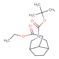 Chemical structure of tert-butyl 8-(2-ethoxy-2-oxoethyl)-3-azabicyclo[3.2.1]octane-3-carboxylate - CSSB00156193153