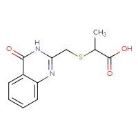 Chemical structure of 2-{[(4-oxo-3,4-dihydroquinazolin-2-yl)methyl]sulfanyl}propanoic acid - CSSB00000637860