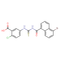 Chemical structure of 5-({[(5-bromonaphthalen-1-yl)formamido]methanethioyl}amino)-2-chlorobenzoic acid - CSSB00102617778