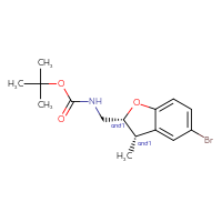 Chemical structure of rac-tert-butyl N-{[(2R,3S)-5-bromo-3-methyl-2,3-dihydro-1-benzofuran-2-yl]methyl}carbamate - CSSB03608627137