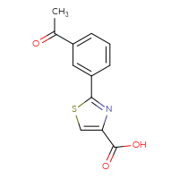 Chemical structure of 2-(3-acetylphenyl)-1,3-thiazole-4-carboxylic acid - CSSB00134100376