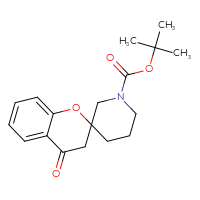 Chemical structure of tert-butyl 4-oxo-3,4-dihydrospiro[1-benzopyran-2,3'-piperidine]-1'-carboxylate - CSSB00010192692