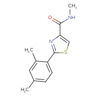 Chemical structure of 2-(2,4-dimethylphenyl)-N-methyl-1,3-thiazole-4-carboxamide - CSSB02283618408