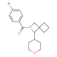 Chemical structure of 2-(4-bromobenzoyl)-1-(oxan-4-yl)-2-azaspiro[3.3]heptane - CSSB00100841434