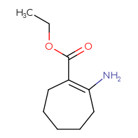 Chemical structure of ethyl 2-aminocyclohept-1-ene-1-carboxylate - CSSB00009962337