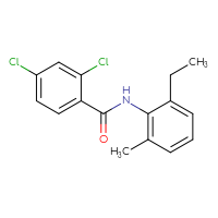 Chemical structure of 2,4-dichloro-N-(2-ethyl-6-methylphenyl)benzamide - CSSB00046149749