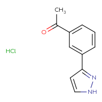 Chemical structure of 1-[3-(1H-pyrazol-3-yl)phenyl]ethan-1-one hydrochloride - CSSB03496529244