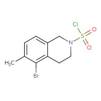 Chemical structure of 5-bromo-6-methyl-1,2,3,4-tetrahydroisoquinoline-2-sulfonyl chloride - CSSB06269219841