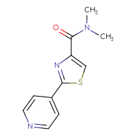 Chemical structure of N,N-dimethyl-2-(pyridin-4-yl)-1,3-thiazole-4-carboxamide - CSSB00918762700