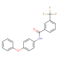 Chemical structure of N-(4-phenoxyphenyl)-3-(trifluoromethyl)benzamide - CSSB00121633505