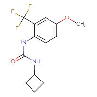 Chemical structure of 3-cyclobutyl-1-[4-methoxy-2-(trifluoromethyl)phenyl]urea - CSSB00084188730