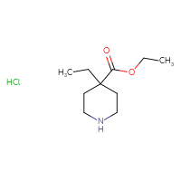 Chemical structure of ethyl 4-ethylpiperidine-4-carboxylate hydrochloride - CSSB00020587271