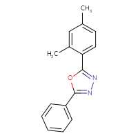 Chemical structure of 2-(2,4-dimethylphenyl)-5-phenyl-1,3,4-oxadiazole - CSSB00103803187