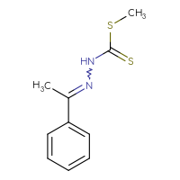 Chemical structure of {[(methylsulfanyl)methanethioyl]amino}(1-phenylethylidene)amine - CSSB00000738546