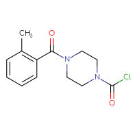 Chemical structure of 4-(2-methylbenzoyl)piperazine-1-carbonyl chloride - CSSB21224775609