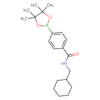 Chemical structure of N-(cyclohexylmethyl)-4-(4,4,5,5-tetramethyl-1,3,2-dioxaborolan-2-yl)benzamide - CSSB02531764998