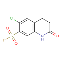 Chemical structure of 6-chloro-2-oxo-1,2,3,4-tetrahydroquinoline-7-sulfonyl fluoride - CSSB00102718175
