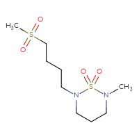 Chemical structure of 2-(4-methanesulfonylbutyl)-6-methyl-1λ⁶,2,6-thiadiazinane-1,1-dione - CSMB01999330745
