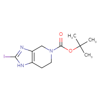 Chemical structure of tert-butyl 2-iodo-1H,4H,5H,6H,7H-imidazo[4,5-c]pyridine-5-carboxylate - CSSB00015639608