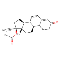 Chemical structure of (1R,3aS,3bR,9aR,9bS,11aS)-1-ethynyl-11a-methyl-7-oxo-1H,2H,3H,3aH,3bH,7H,8H,9H,9aH,9bH,10H,11H,11aH-cyclopenta[a]phenanthren-1-yl acetate - CSSB00020662242