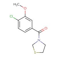 Chemical structure of 3-(4-chloro-3-methoxybenzoyl)-1,3-thiazolidine - CSSB00953675656