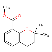 Chemical structure of methyl 2,2-dimethyl-3,4-dihydro-2H-1-benzopyran-8-carboxylate - CSSB00010986470