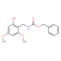 Chemical structure of benzyl N-[(2-hydroxy-4,6-dimethoxyphenyl)methyl]carbamate - CSSB03496565999