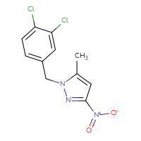 Chemical structure of 1-[(3,4-dichlorophenyl)methyl]-5-methyl-3-nitro-1H-pyrazole - CSSB00015198132