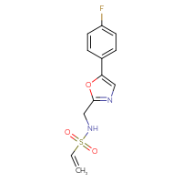 Chemical structure of N-{[5-(4-fluorophenyl)-1,3-oxazol-2-yl]methyl}ethene-1-sulfonamide - CSSB21332117203