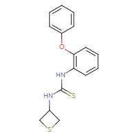 Chemical structure of 1-(2-phenoxyphenyl)-3-(thietan-3-yl)thiourea - CSSB21432444445