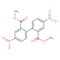 Chemical structure of 2,2'-dimethyl 4,4'-dinitro-[1,1'-biphenyl]-2,2'-dicarboxylate - CSSB00150703139