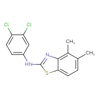 Chemical structure of N-(3,4-dichlorophenyl)-4,5-dimethyl-1,3-benzothiazol-2-amine - CSSB00000683194