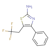 Chemical structure of 4-phenyl-5-(2,2,2-trifluoroethyl)-1,3-thiazol-2-amine - CSSB00102864223