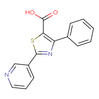 Chemical structure of 4-phenyl-2-(pyridin-3-yl)-1,3-thiazole-5-carboxylic acid - CSSB00103154224
