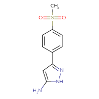 Chemical structure of 3-(4-methanesulfonylphenyl)-1H-pyrazol-5-amine - CSSB00010004849
