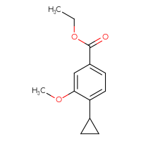 Chemical structure of ethyl 4-cyclopropyl-3-methoxybenzoate - CSSB00054330126