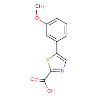 Chemical structure of 5-(3-methoxyphenyl)-1,3-thiazole-2-carboxylic acid - CSSB00010244840