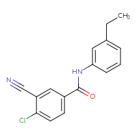 Chemical structure of 4-chloro-3-cyano-N-(3-ethylphenyl)benzamide - CSSB02032838189