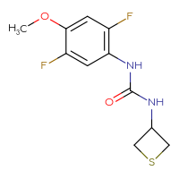 Chemical structure of 1-(2,5-difluoro-4-methoxyphenyl)-3-(thietan-3-yl)urea - CSSB02006394857