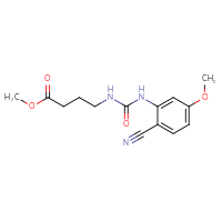 Chemical structure of methyl 4-{[(2-cyano-5-methoxyphenyl)carbamoyl]amino}butanoate - CSSB07290185651