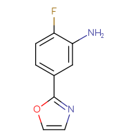 Chemical structure of 2-fluoro-5-(1,3-oxazol-2-yl)aniline - CSSB02517150000