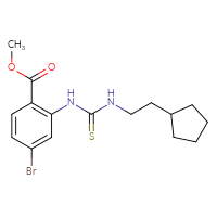 Chemical structure of methyl 4-bromo-2-{[(2-cyclopentylethyl)carbamothioyl]amino}benzoate - CSSB21432479913