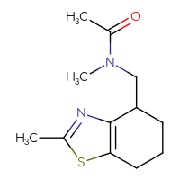 Chemical structure of N-methyl-N-[(2-methyl-4,5,6,7-tetrahydro-1,3-benzothiazol-4-yl)methyl]acetamide - CSSB01690336083