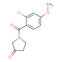 Chemical structure of 1-(2-chloro-4-methoxybenzoyl)pyrrolidin-3-one - CSSB02153983088