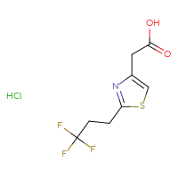 Chemical structure of 2-[2-(3,3,3-trifluoropropyl)-1,3-thiazol-4-yl]acetic acid hydrochloride - CSSB00025778821