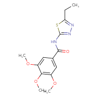 Chemical structure of N-(5-ethyl-1,3,4-thiadiazol-2-yl)-3,4,5-trimethoxybenzamide - CSSB00026265768