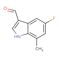 Chemical structure of 5-fluoro-7-methyl-1H-indole-3-carbaldehyde - CSSB00009878772