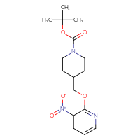 Chemical structure of tert-butyl 4-{[(3-nitropyridin-2-yl)oxy]methyl}piperidine-1-carboxylate - CSSB00103154415